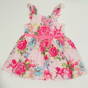 🌿 Lilt Toddler Girls Sleeveless Ruffled Sleeve Fit + Flare Dress